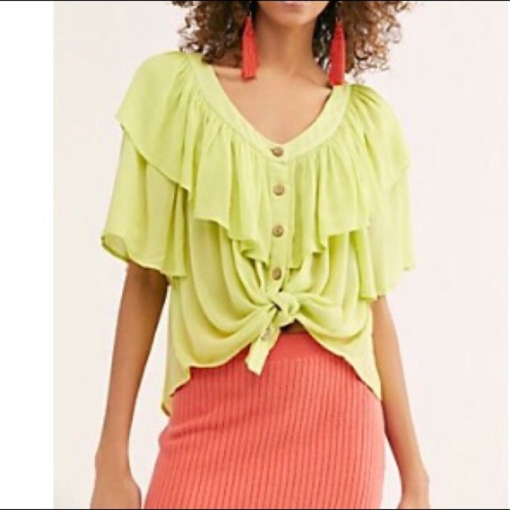 Free people ruffled Marcella top sz XS